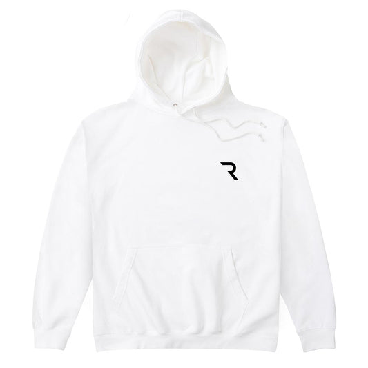 Embroidered R Logo White Hoodie
