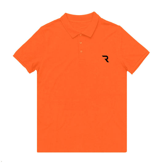 Embroidered The Race Logo Orange Polo Shirt