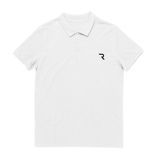 Embroidered The Race Logo White Polo Shirt